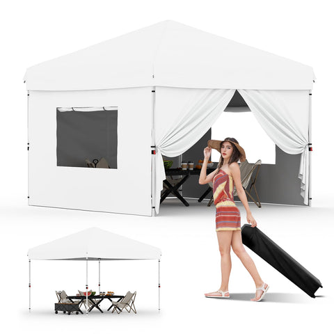 Garvee 10x10 canopy setup demonstrates fast one-person setup