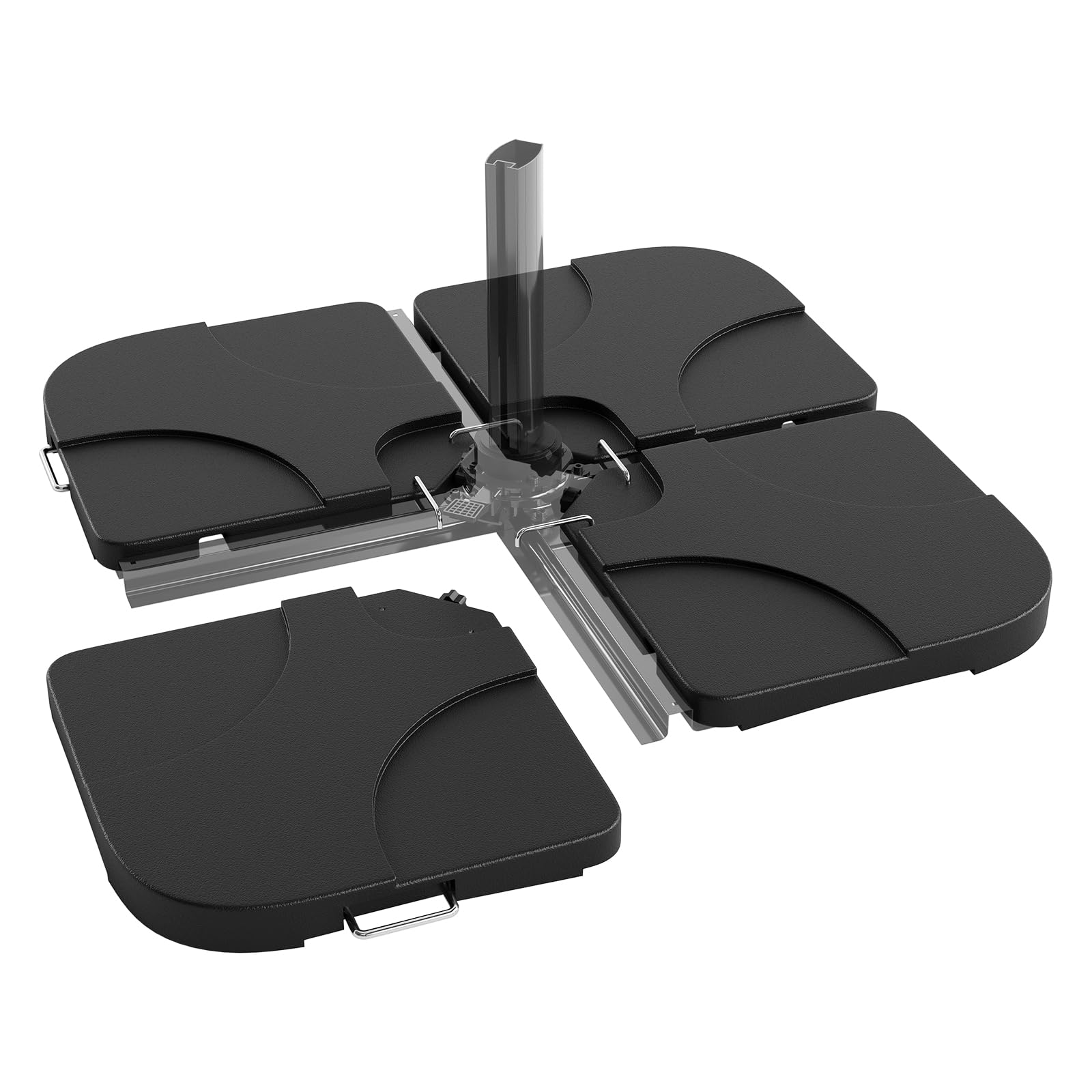 Garvee 4Pcs base pieces show modular sections for quick, stable outdoor setup.
