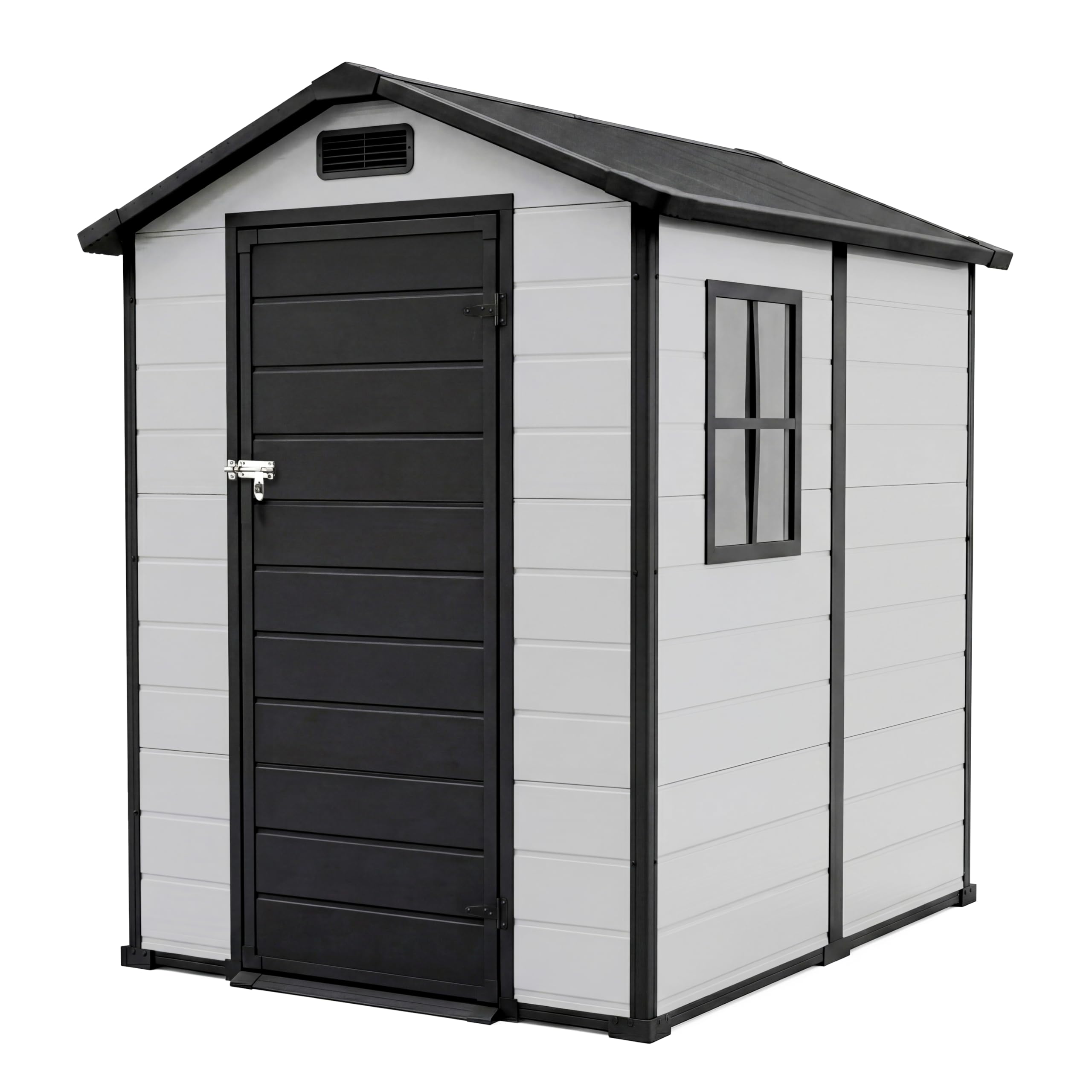 Garvee 4x6ft outdoor storage shed with floor protects tools from the elements