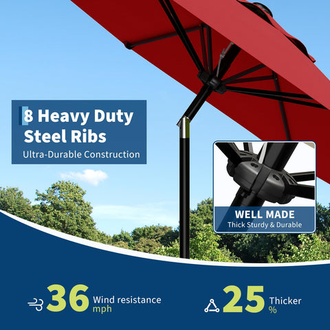 Garvee 9ft patio umbrella provides ample shade for patio tables and decks