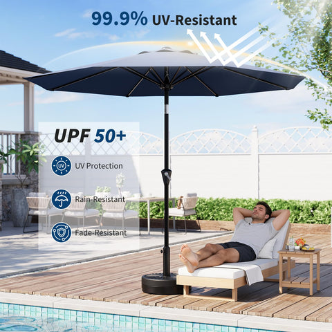 Garvee 9ft patio umbrella iron frame provides sturdy support and durability