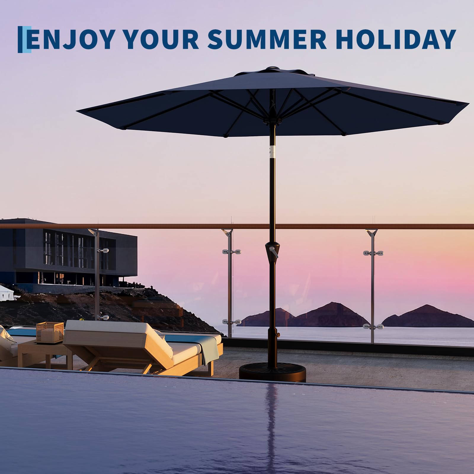 Garvee navy canopy complements outdoor spaces with UV protection and durable waterproof performance