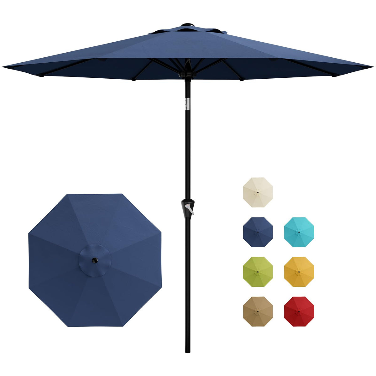 Garvee 9ft patio umbrella vented canopy for cooler shade and enhanced stability