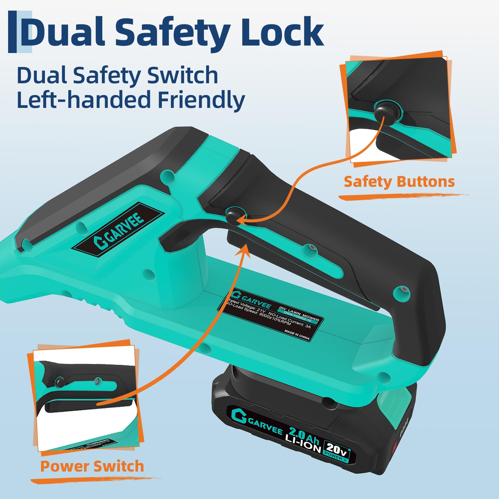 Garvee built-in guide wheel assists precise edging along borders.
