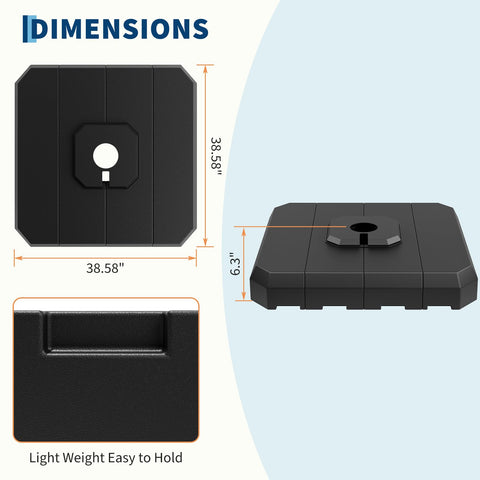 Garvee cantilever umbrella base provides high stability on patios