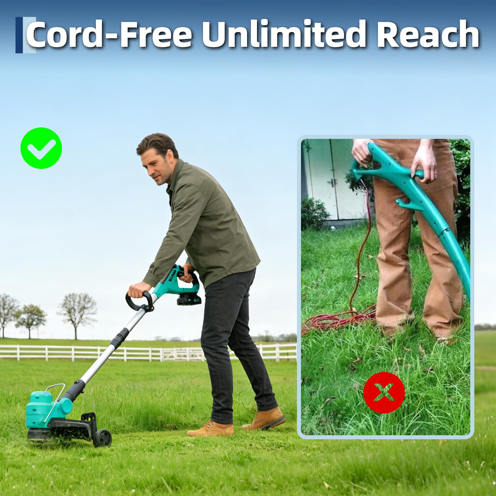 Garvee dual 2.0Ah batteries for longer runtime during yard work.