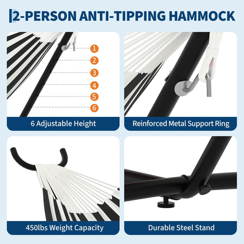 Easy tool-free assembly of Garvee hammock with included stand