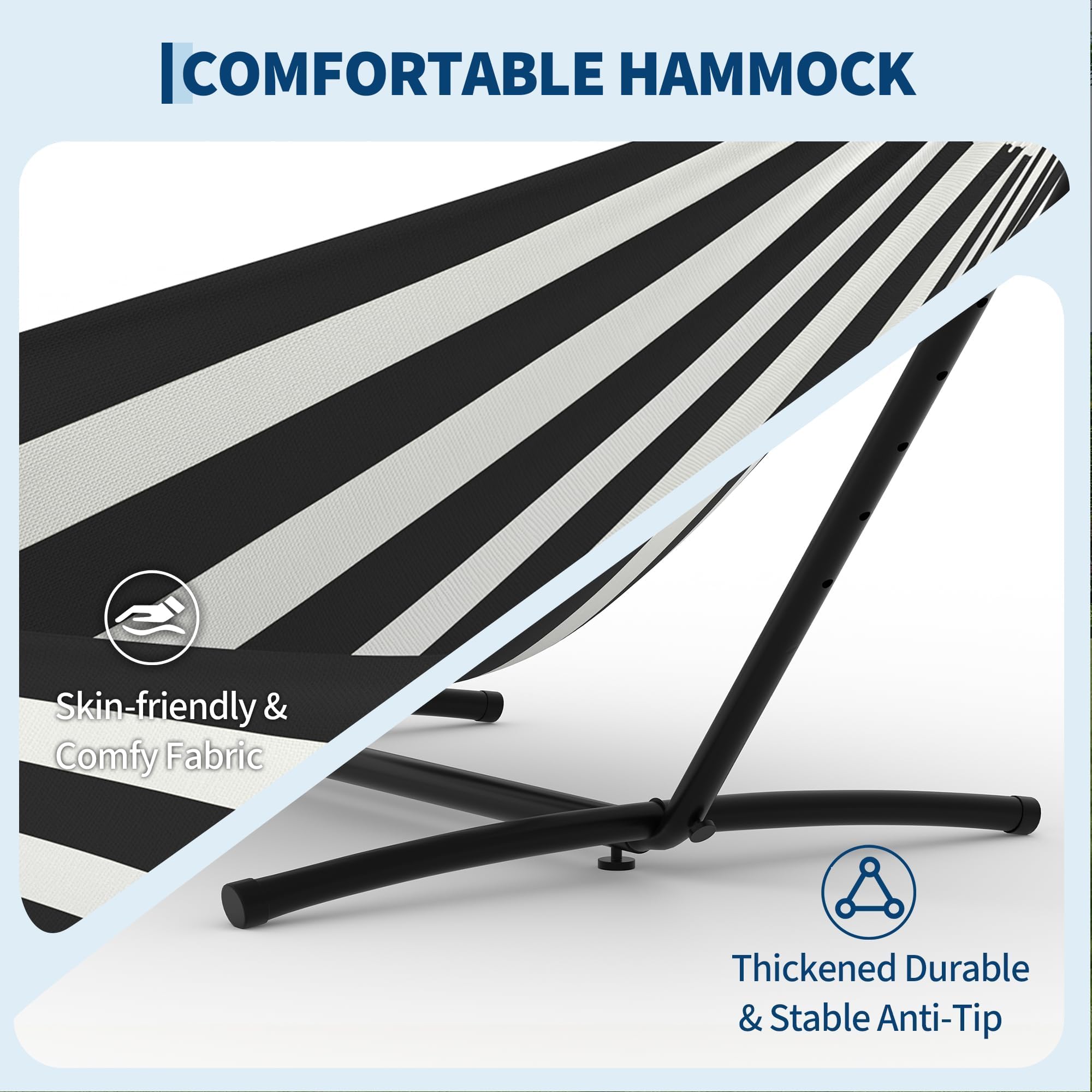 Weather-resistant Garvee hammock withstands sun and rain for year-round use