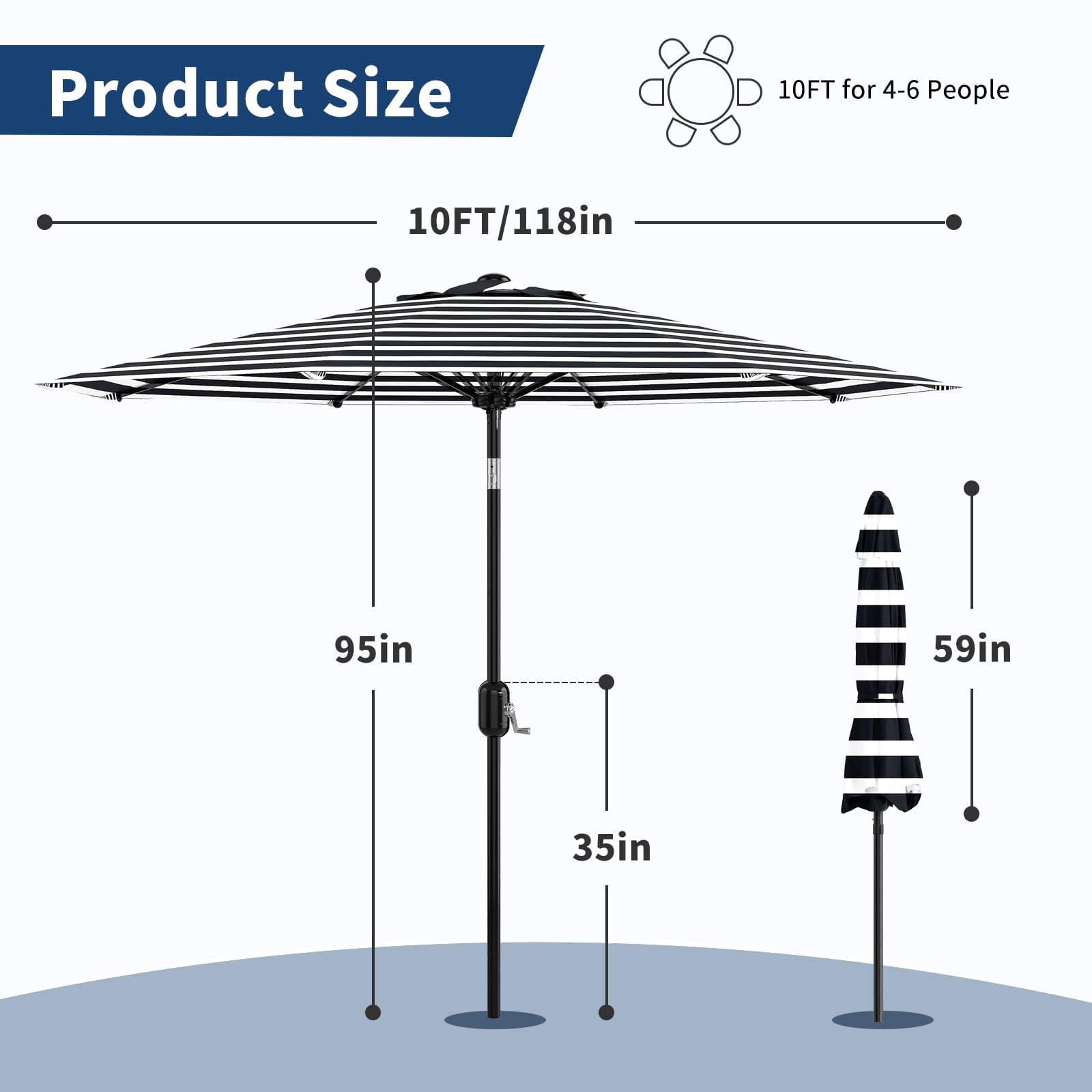 Garvee iron frame is rust-resistant for enduring outdoor use.