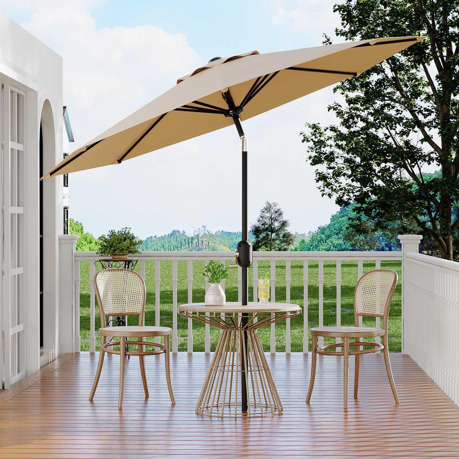 Garvee outdoor deck umbrella ideal for patios, decks, and gardens.