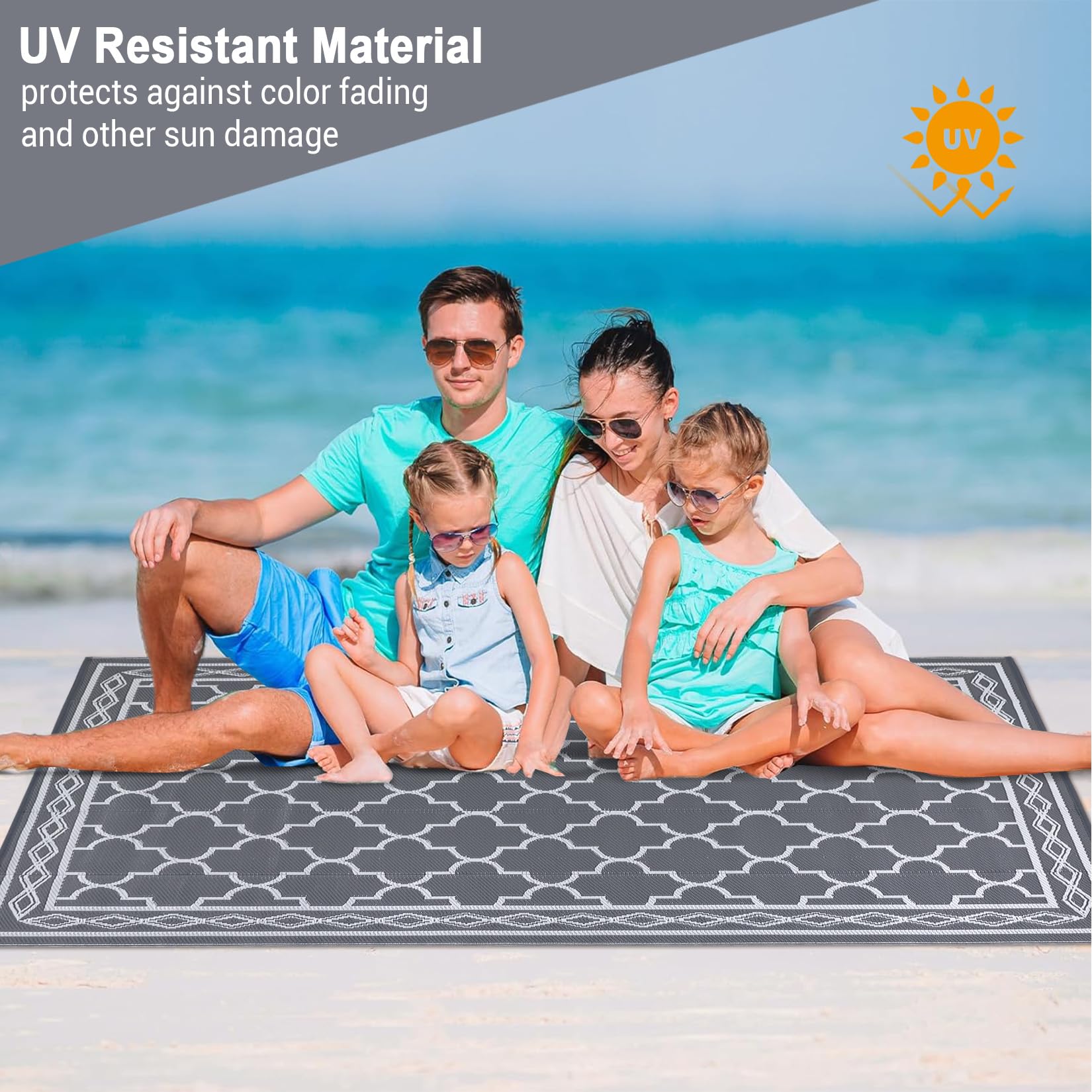 Garvee rug dries quickly in sun after outdoor use