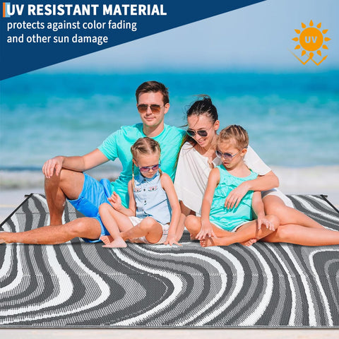 Garvee outdoor rug is easy to clean and quick to dry