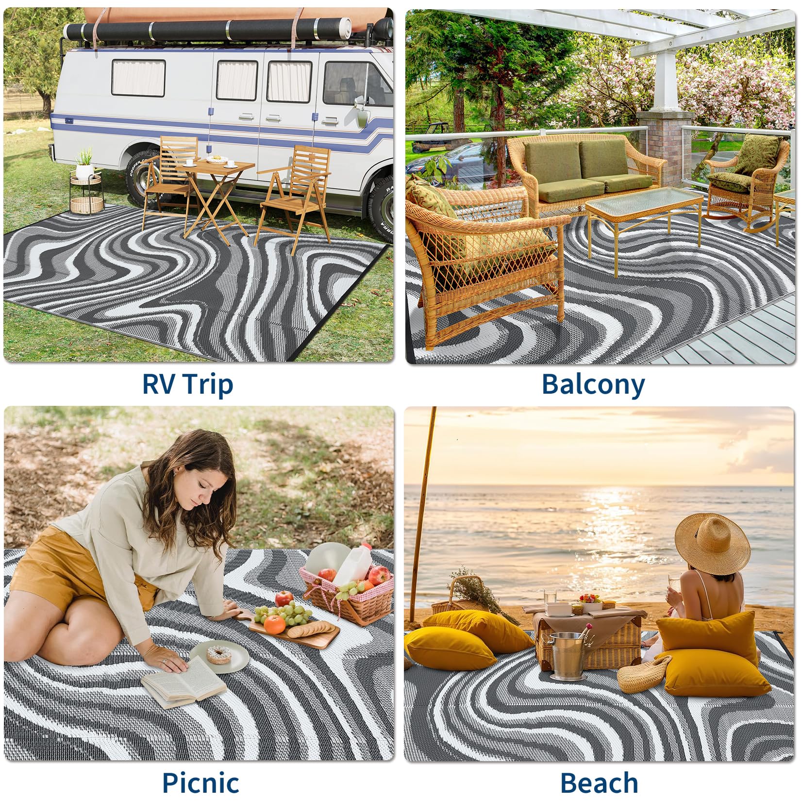 Garvee outdoor rug supports pet-friendly spaces with non-slip weave