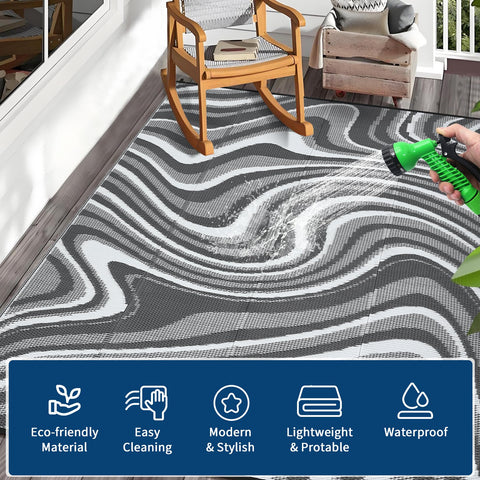 Garvee outdoor rug with portable bag for easy camping