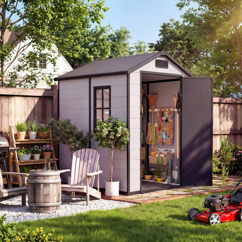 Garvee shed shows window and sloped roof for light and rain runoff