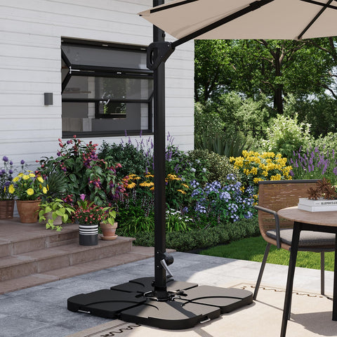 Garvee outdoor umbrella base design adds sleek, sturdy support for decks.