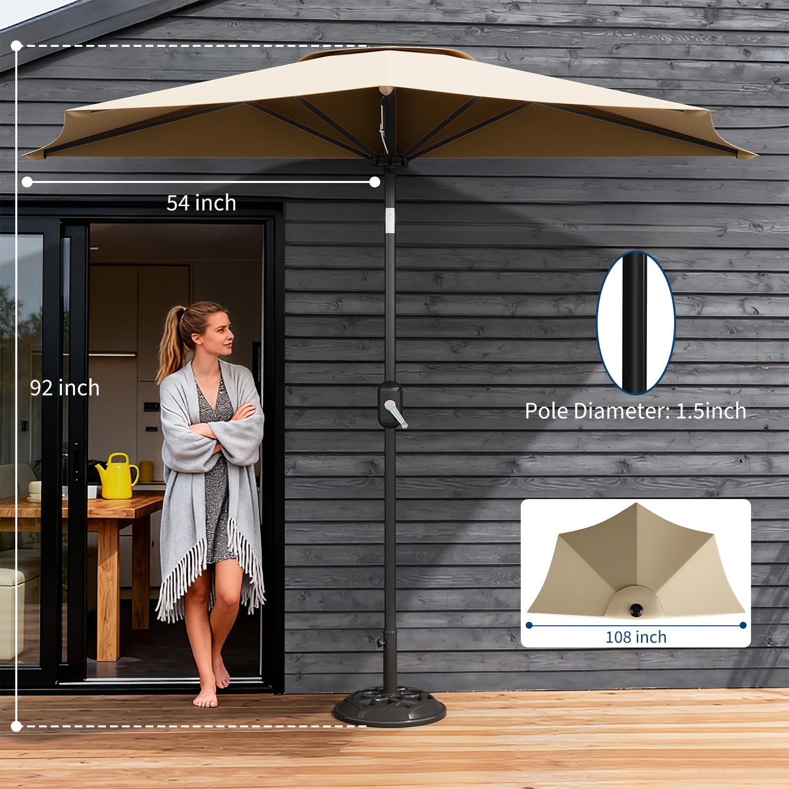 Garvee patio dimensions 53 by 108 by 92 inches fit precise spaces