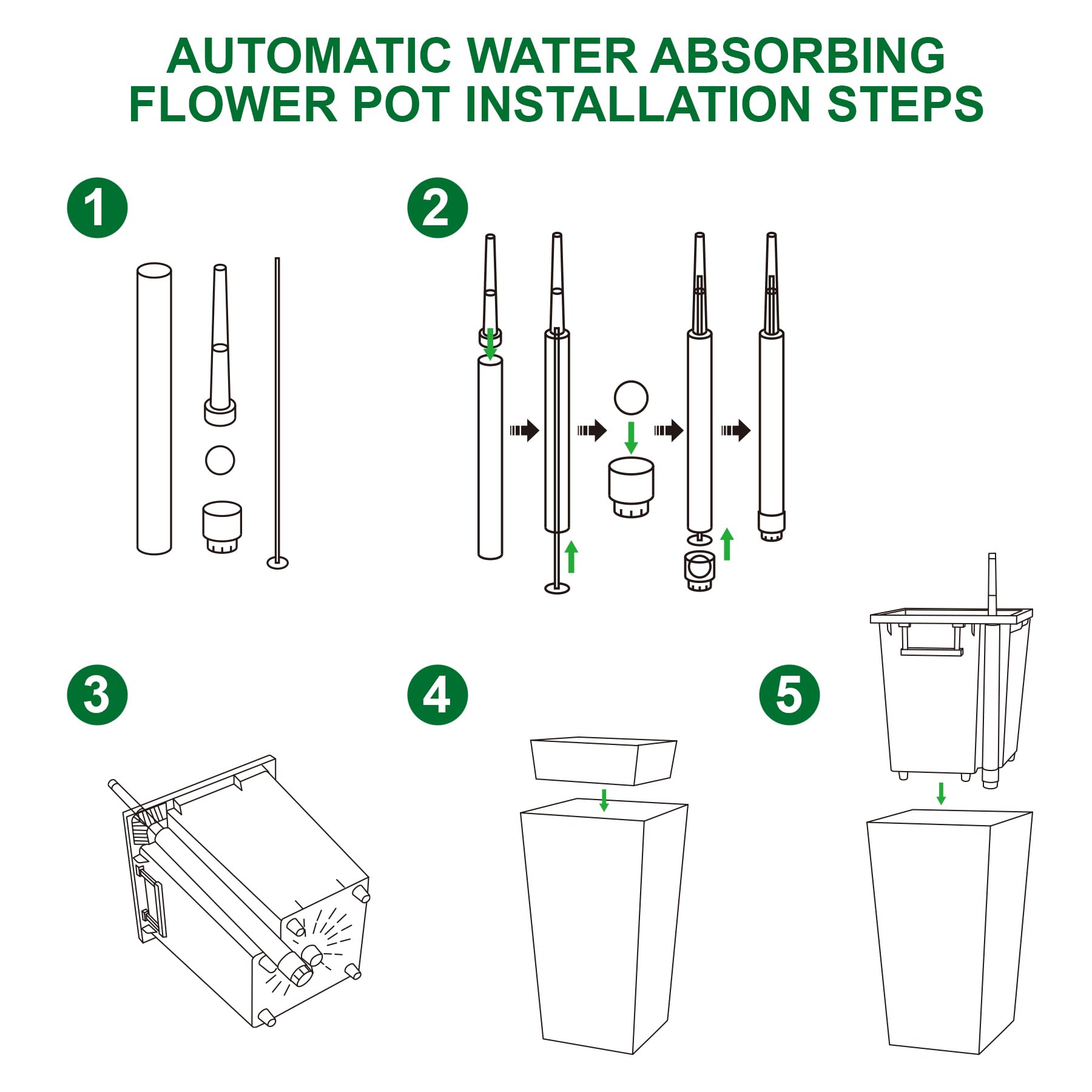 Garvee easy-water inlet facilitates quick, effortless watering.