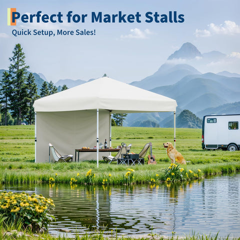 Garvee canopy with four removable sidewalls for flexible shelter