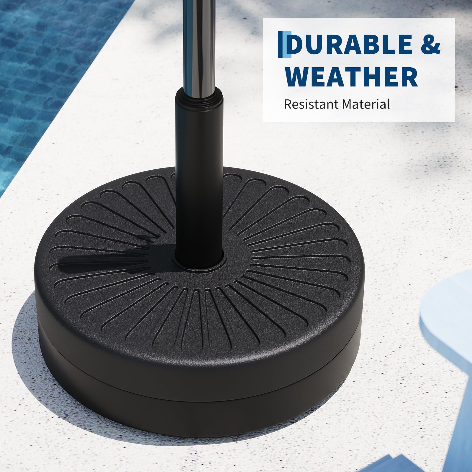 Garvee base features adjustable pole adapters for secure fits