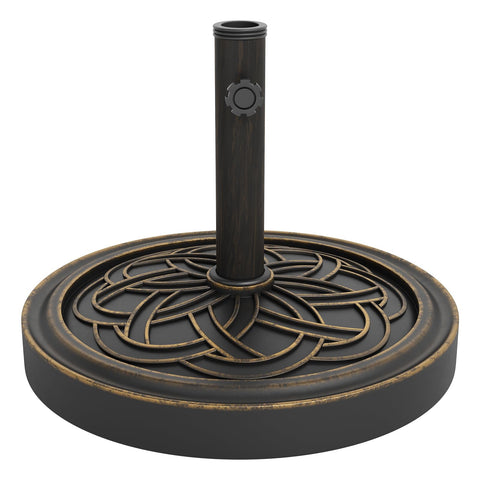 Garvee round umbrella base with bronze finish, a durable outdoor anchor.