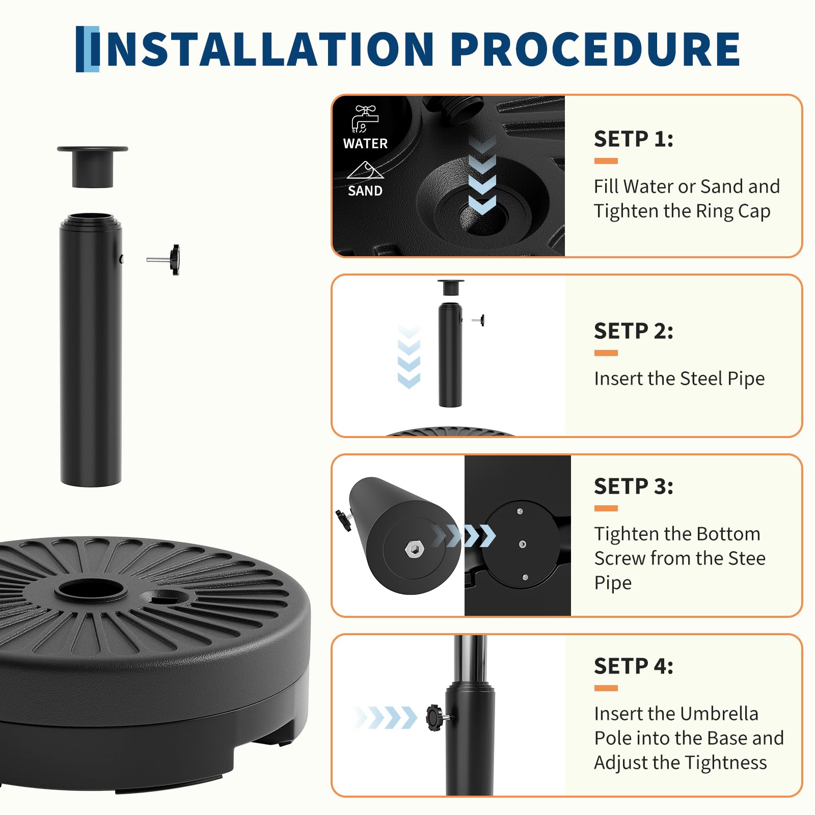 Garvee HDPE base resists sun and moisture for long outdoor life