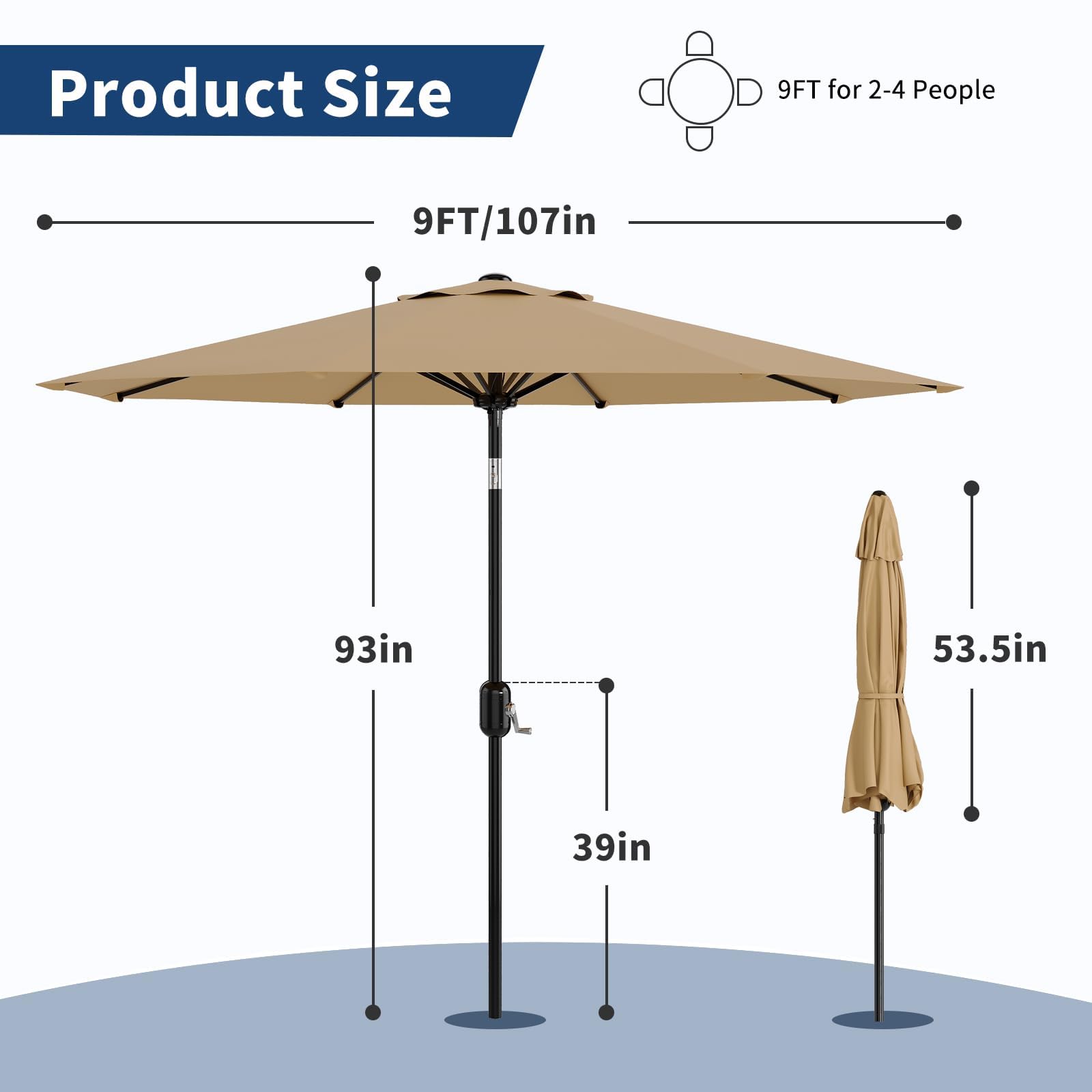 Garvee rust-resistant iron frame ensures durable performance in any weather.