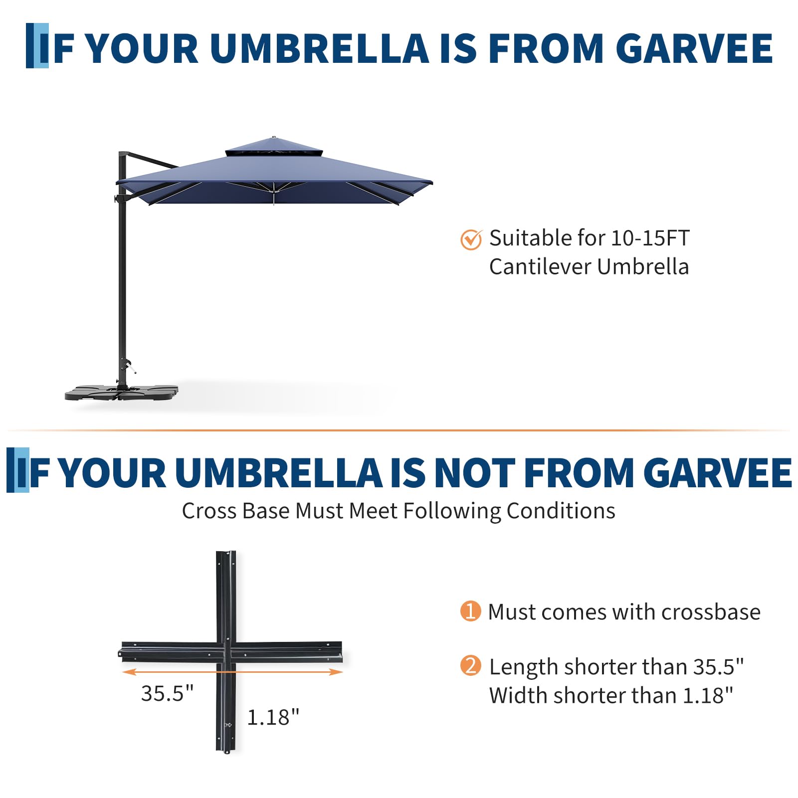 Garvee water and sand fill ports enable customizable ballast for varying winds.