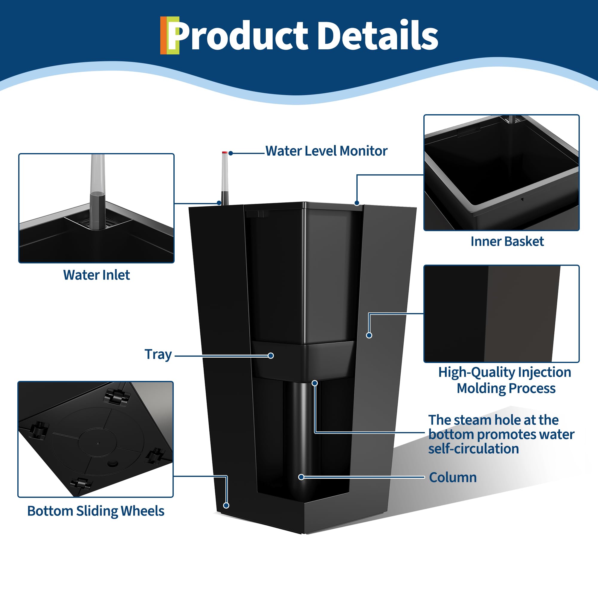 Garvee weather-resistant plastic finish ensures color retention in any season.