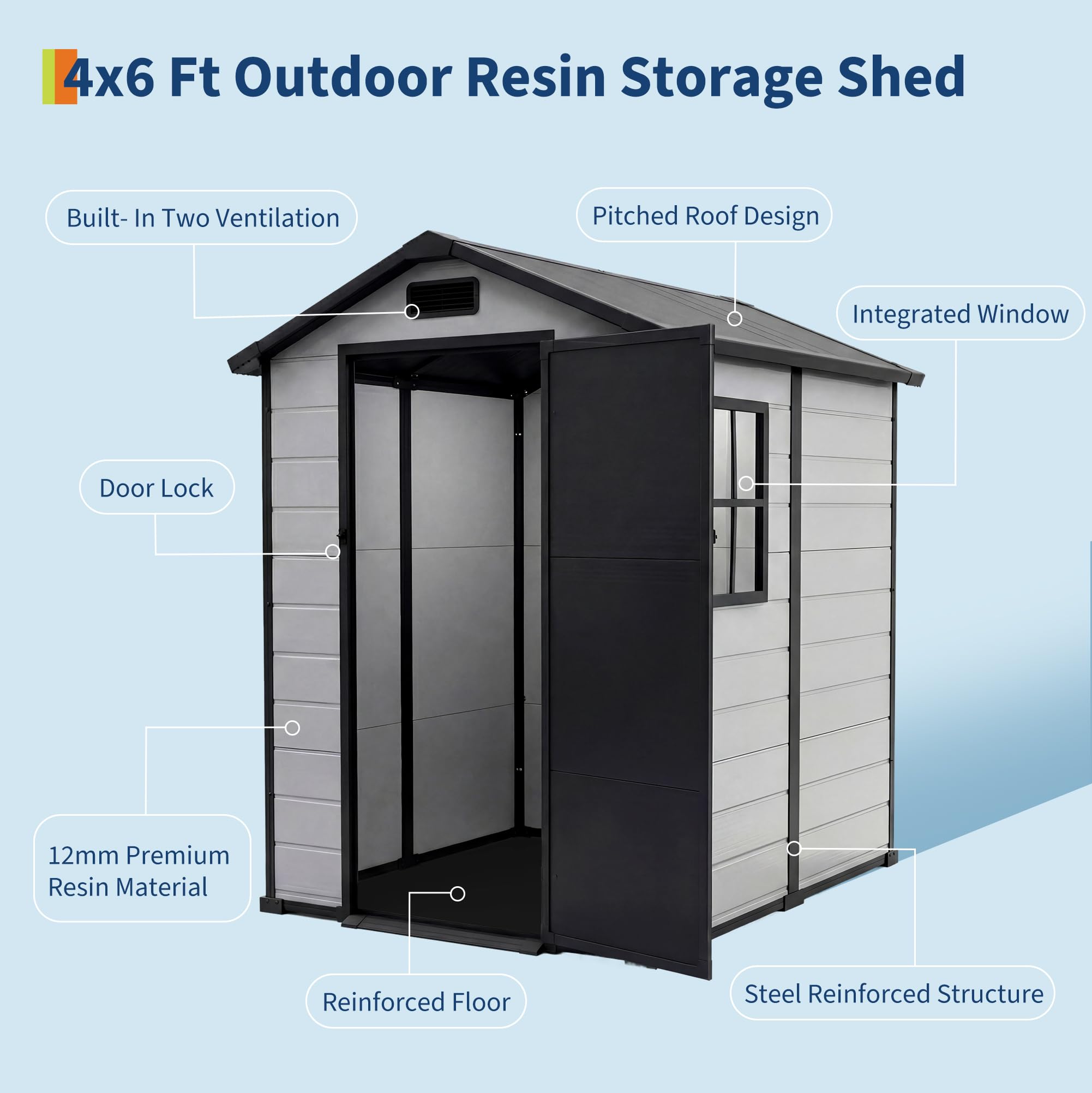 Garvee weather-resistant shed keeps belongings safe during sun and rain