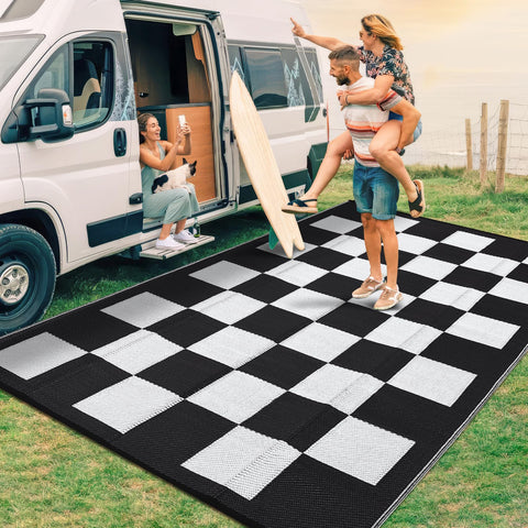 GarveeHome outdoor rug is ideal for picnics, camping, decks, balconies.