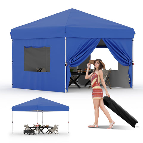 GarveeLife 10x10 pop-up canopy setup for quick shade at outdoor events.