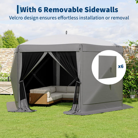 112 sq ft shade coverage from GarveeLife hexagonal gazebo for gatherings