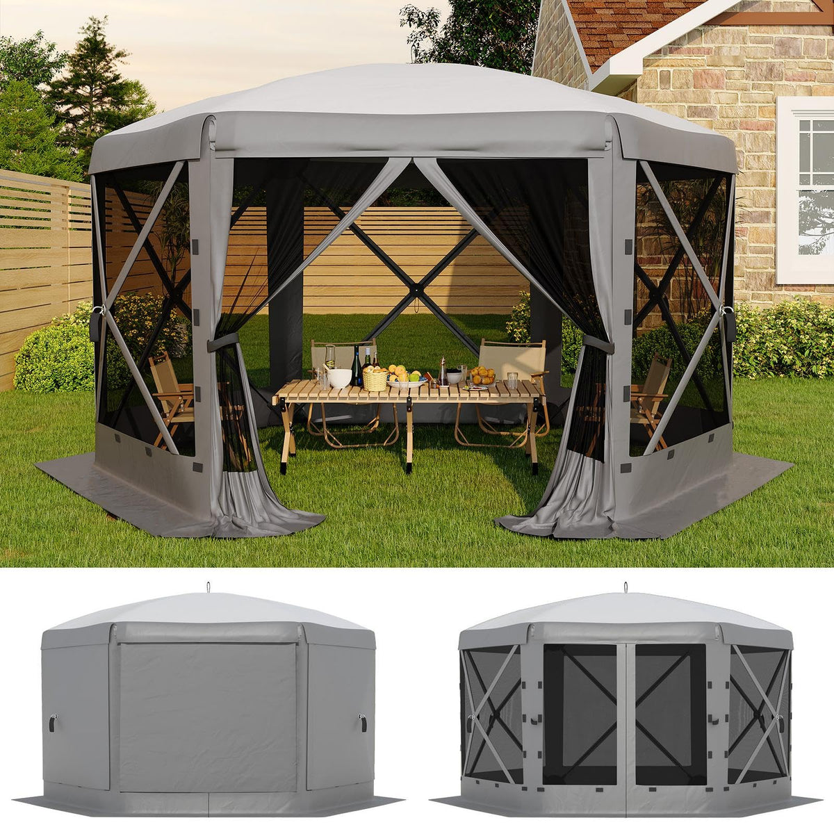 GarveeLife 13x13ft gazebo with removable canopy top for flexible outdoor shade