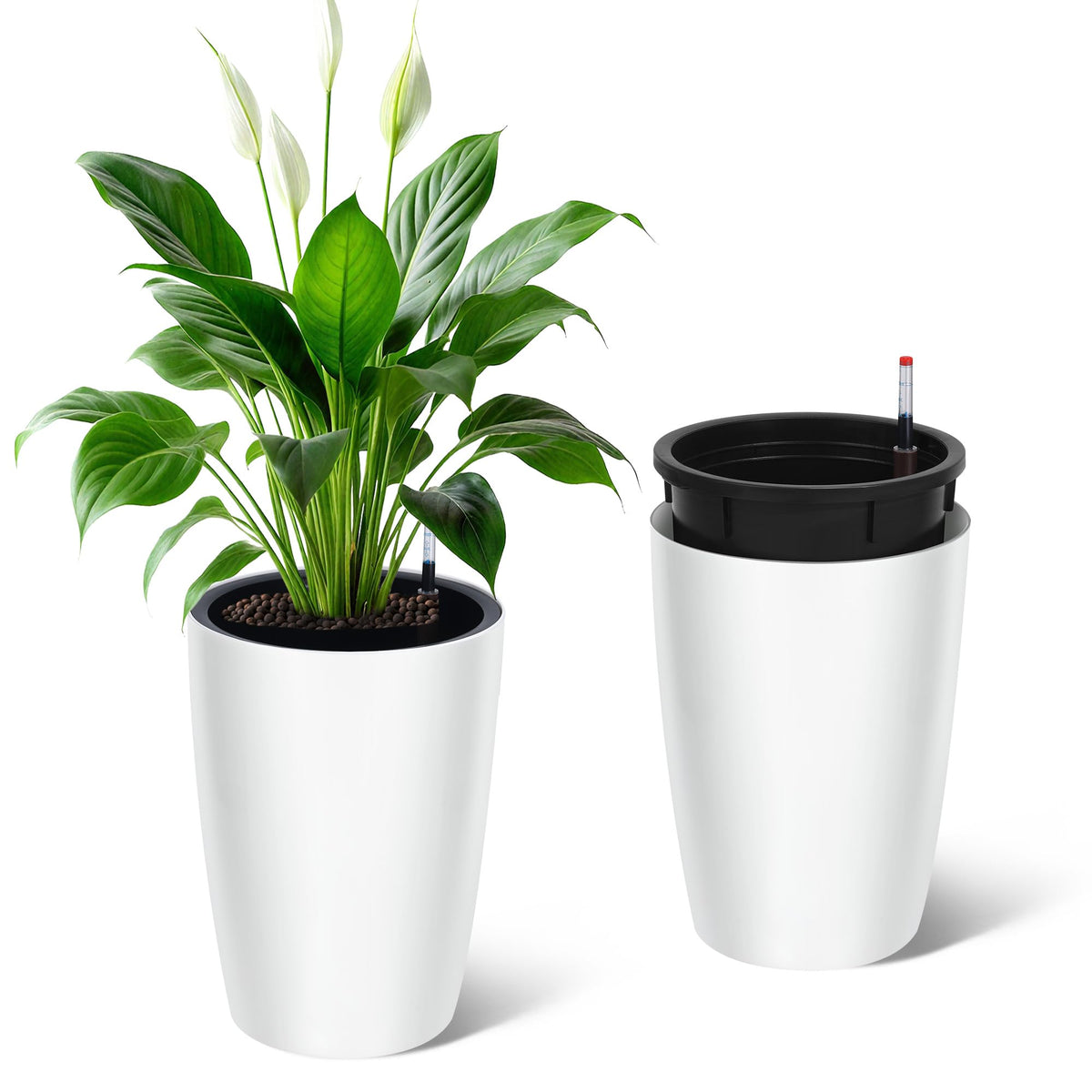 GarveeLife 16in tall planters with self-watering design for easy indoor gardening