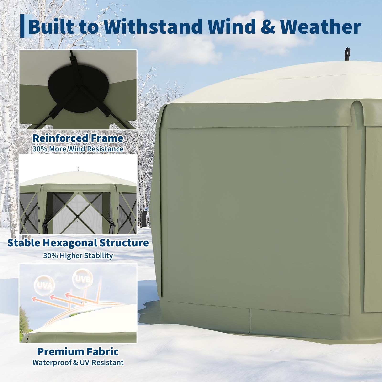 GarveeLife six-sided pop-up setup demonstrates quick assembly for any event