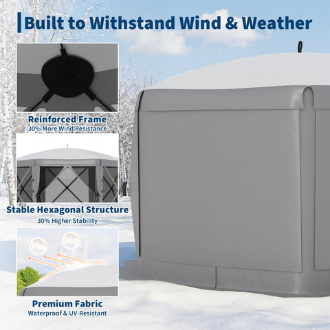 Six wind cloths on GarveeLife gazebo provide privacy and wind protection