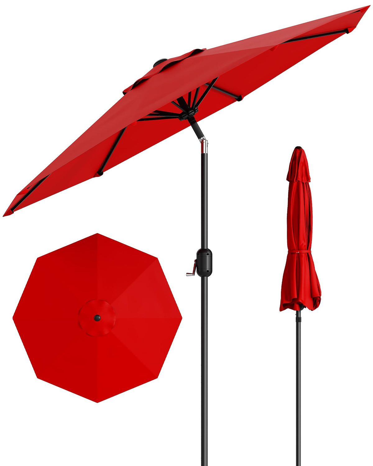 GarveeLife 9ft patio umbrella assembled providing stable outdoor shade