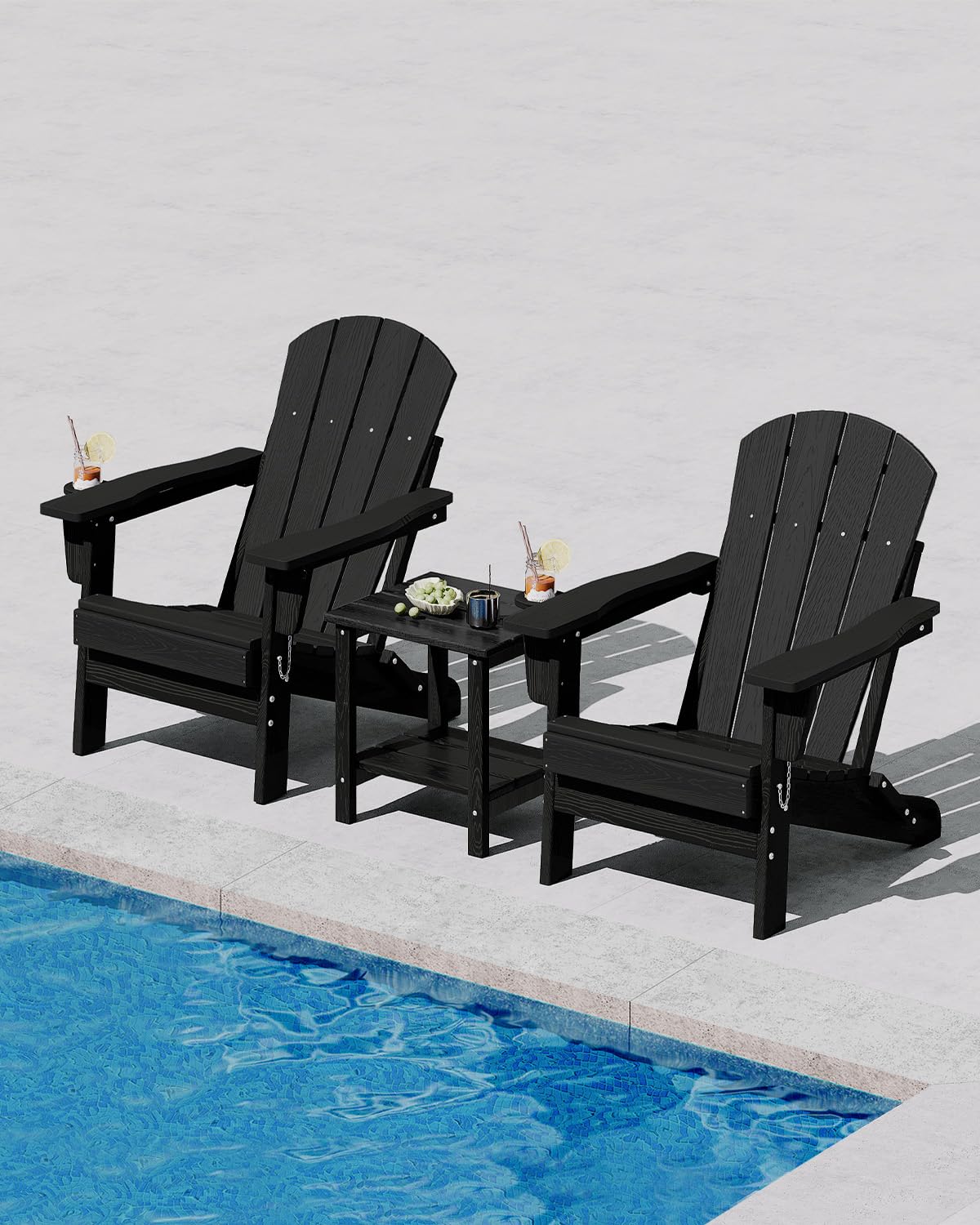 GarveeLife adirondack chair wood-grain texture offers durable outdoor styling.