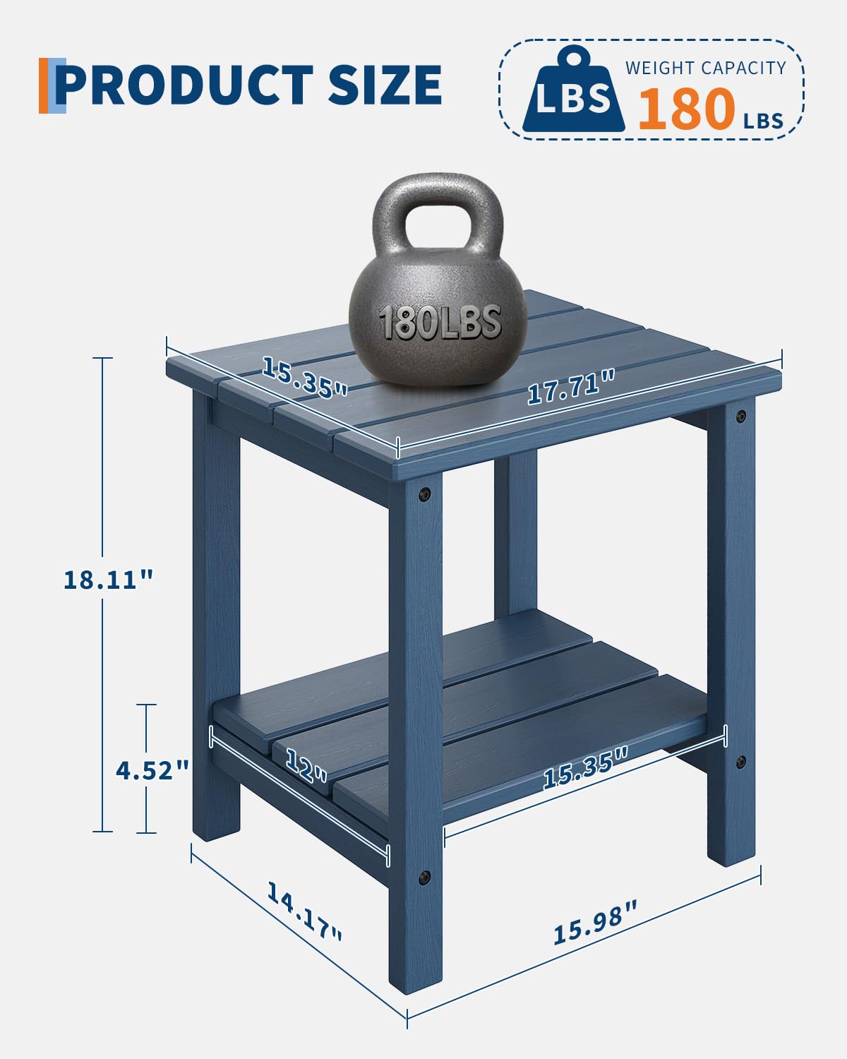 GarveeLife Adirondack side table on deck blends with outdoor space.