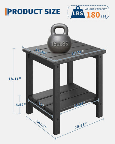 GarveeLife Adirondack table fits patios, porches, or poolside lounges.