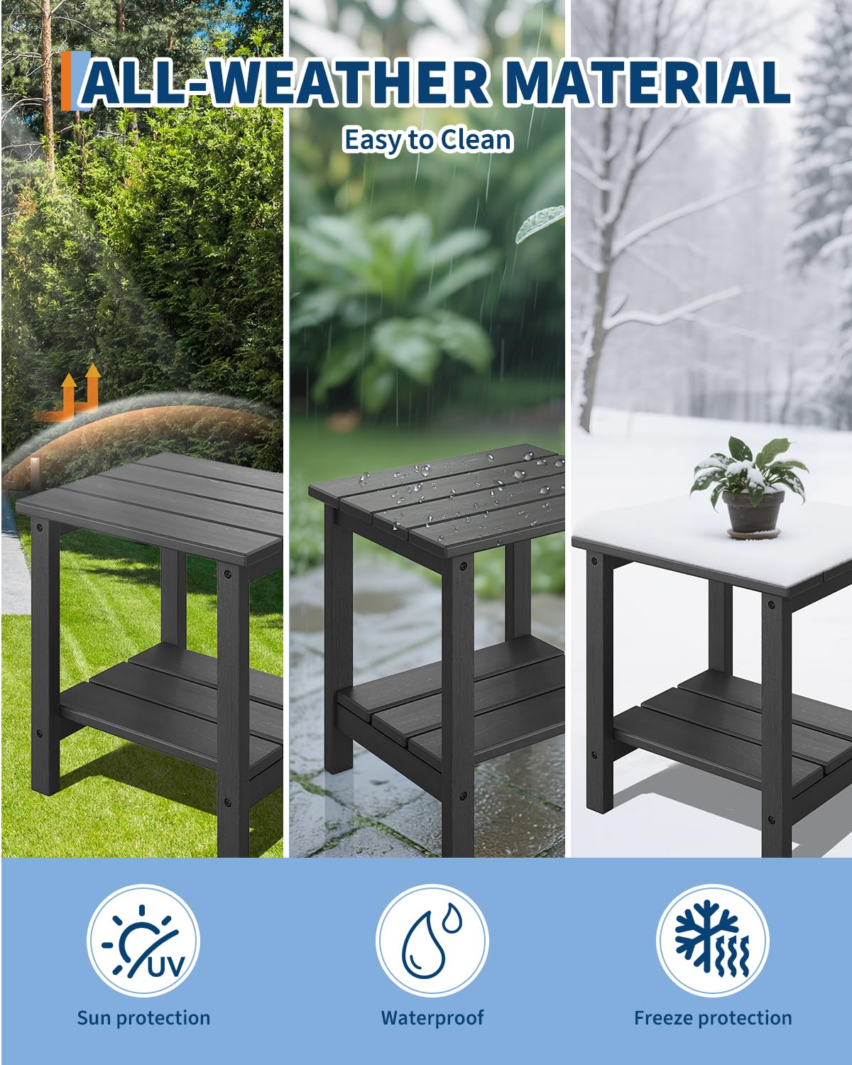 GarveeLife sturdy legs stay stable on wood decks or stone patios.