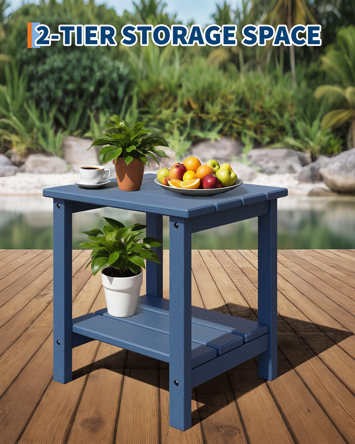 GarveeLife Adirondack side table with sturdy legs stays stable.