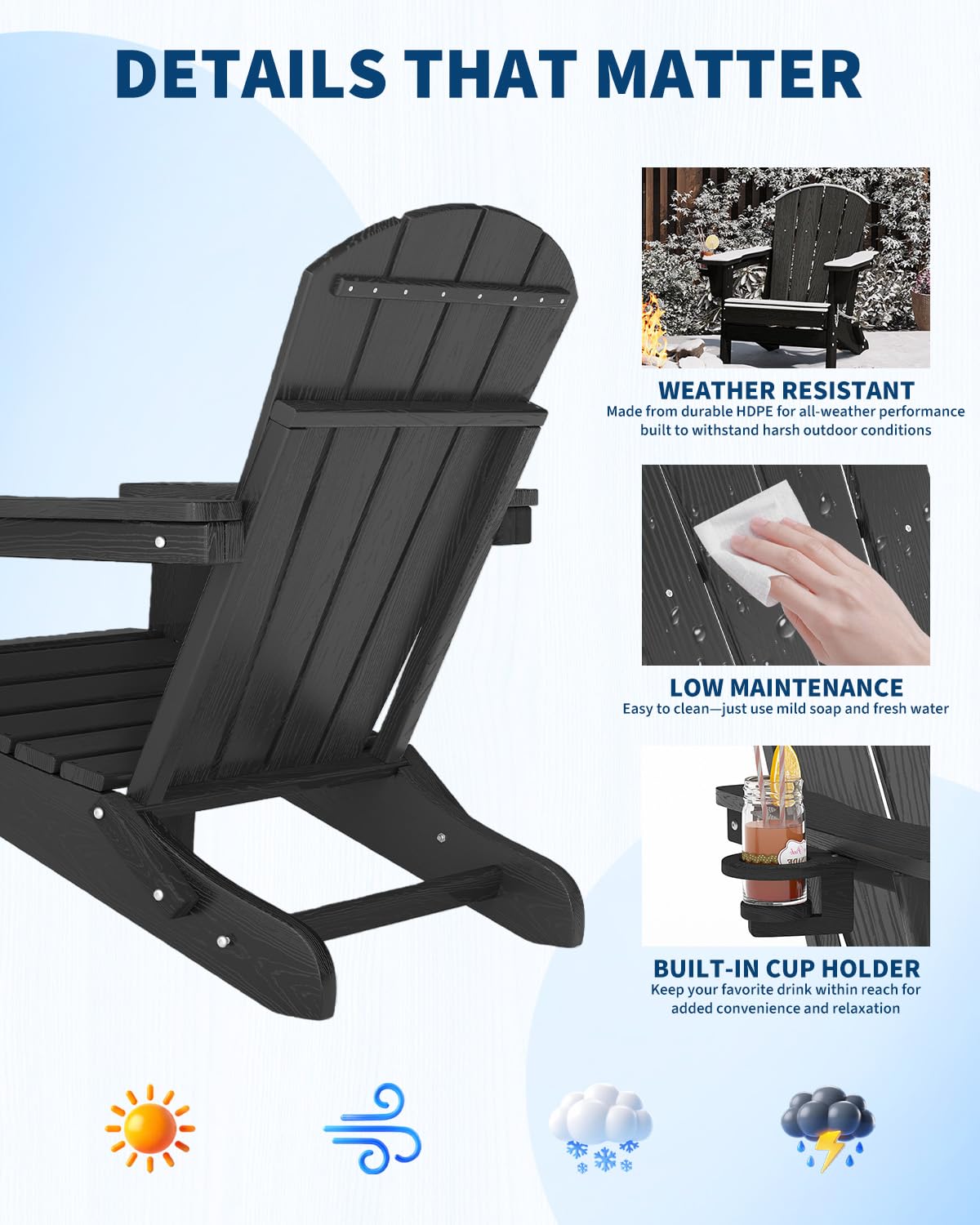 GarveeLife ergonomic 104-degree recline supports comfortable seating for adults.