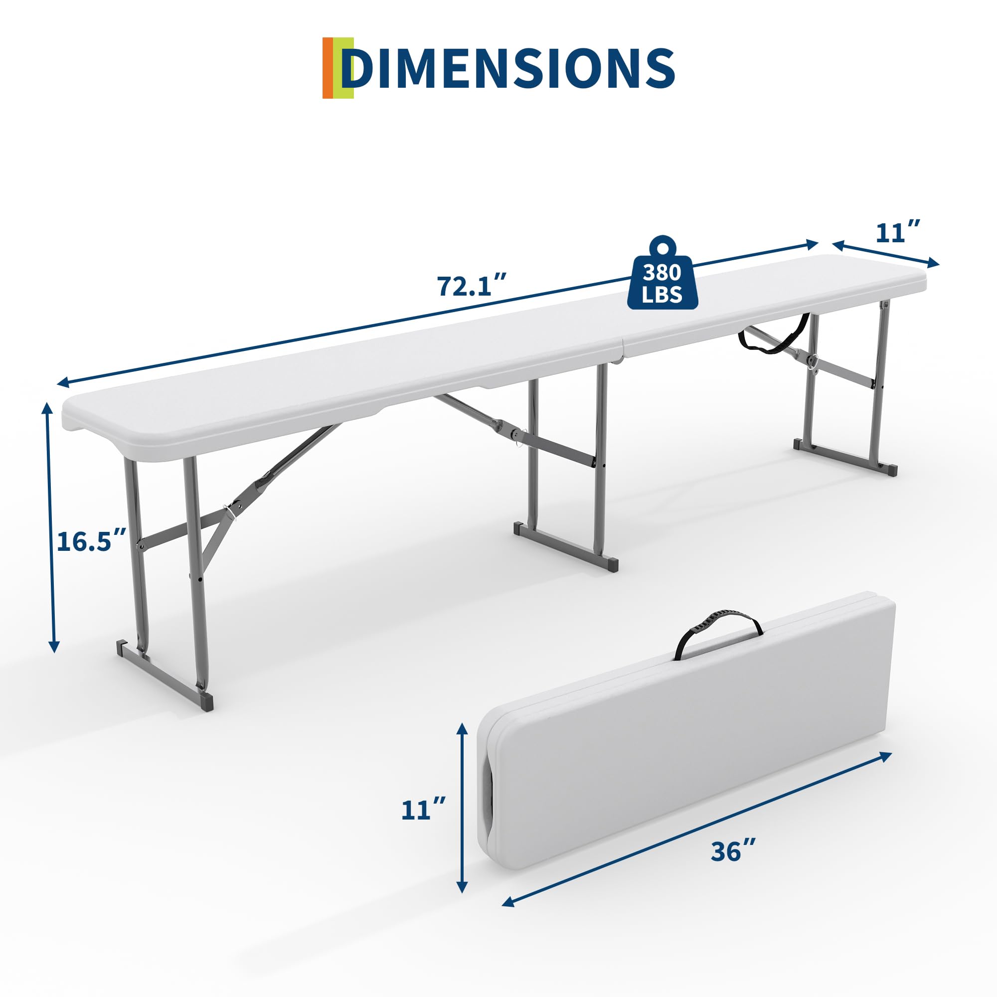 GarveeLife white HDPE bench top, weather-resistant for outdoor conditions.