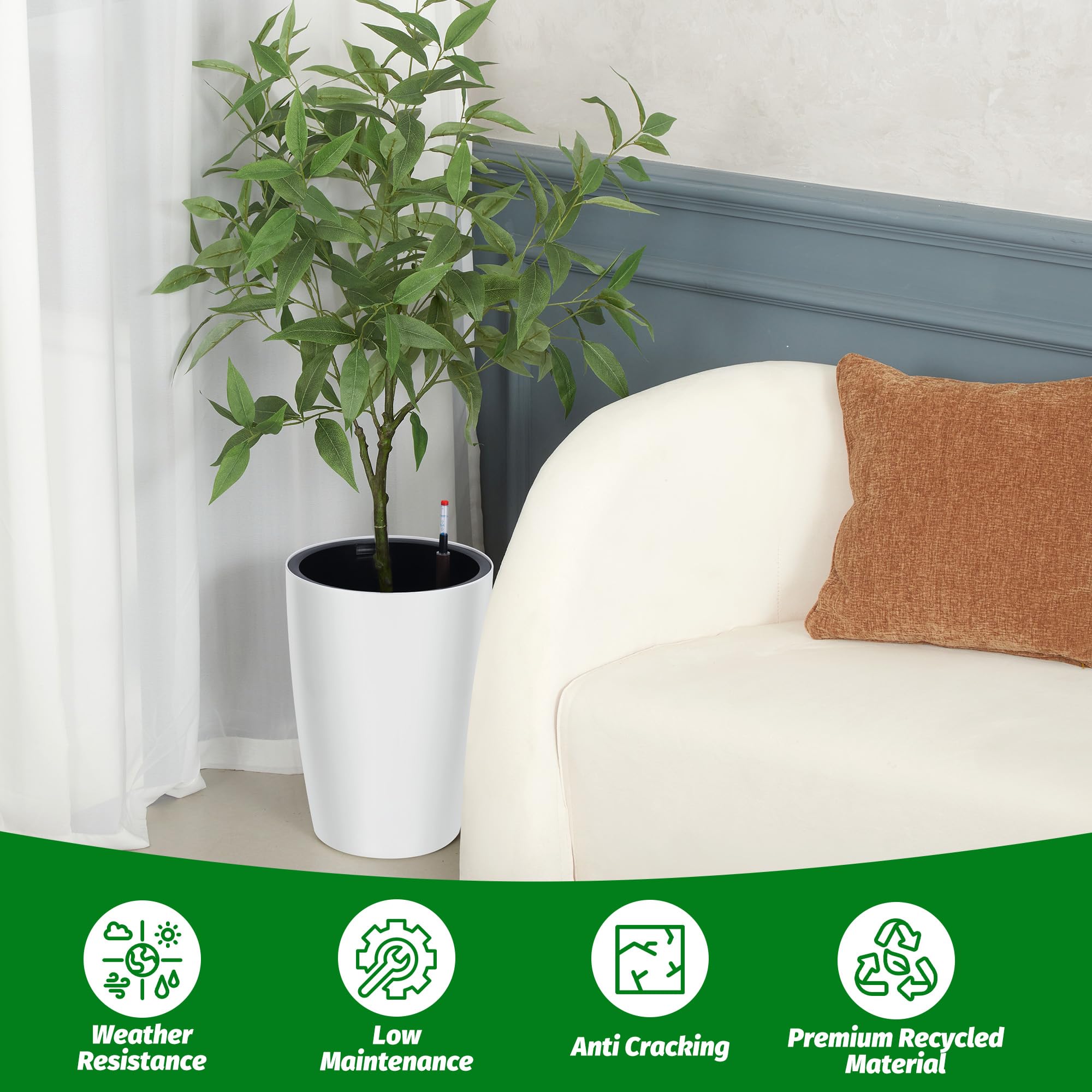 GarveeLife planters suited for indoor and outdoor use on patios