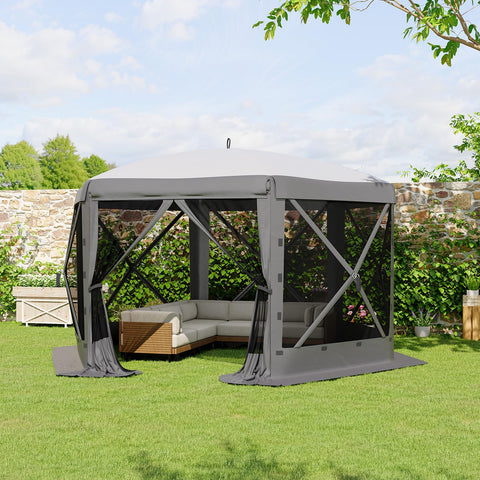 Mesh panels with zippers on GarveeLife gazebo for ventilation and easy access