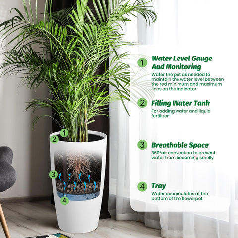 GarveeLife planter tray aids convenient water filling.