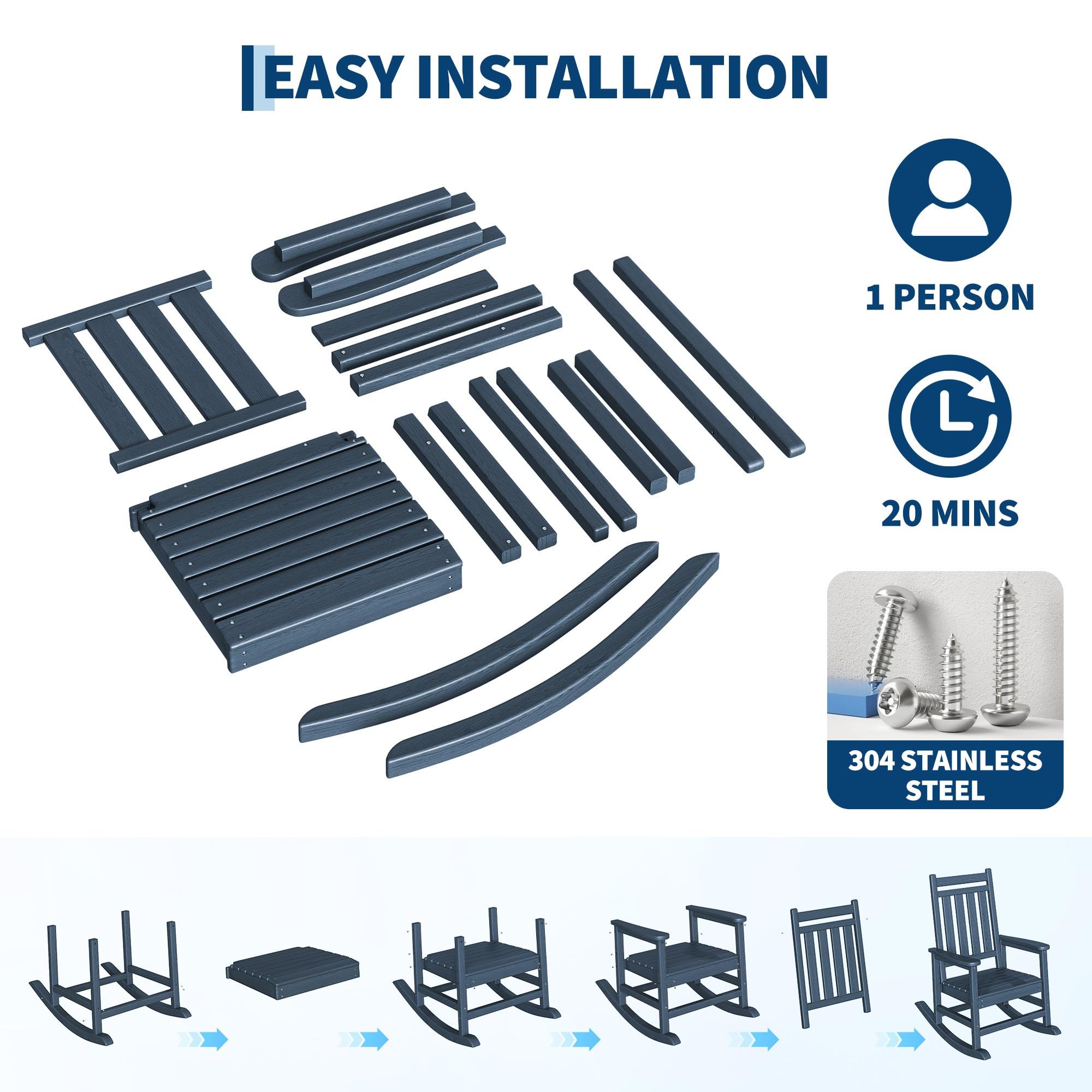 GarveeLife 380lb capacity ensures sturdy, secure rocking