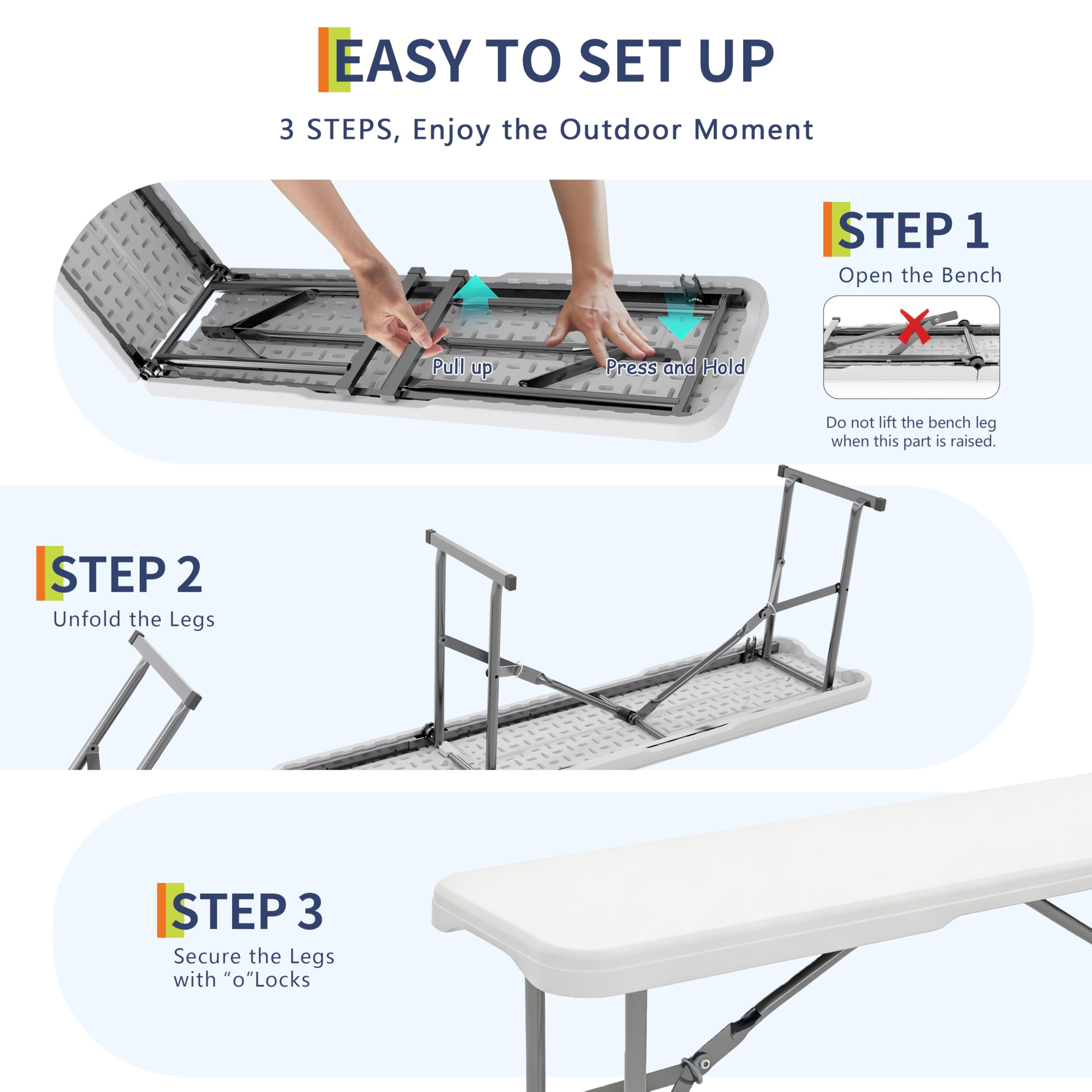 GarveeLife sturdy metal frame with anti-slip feet for stable seating.